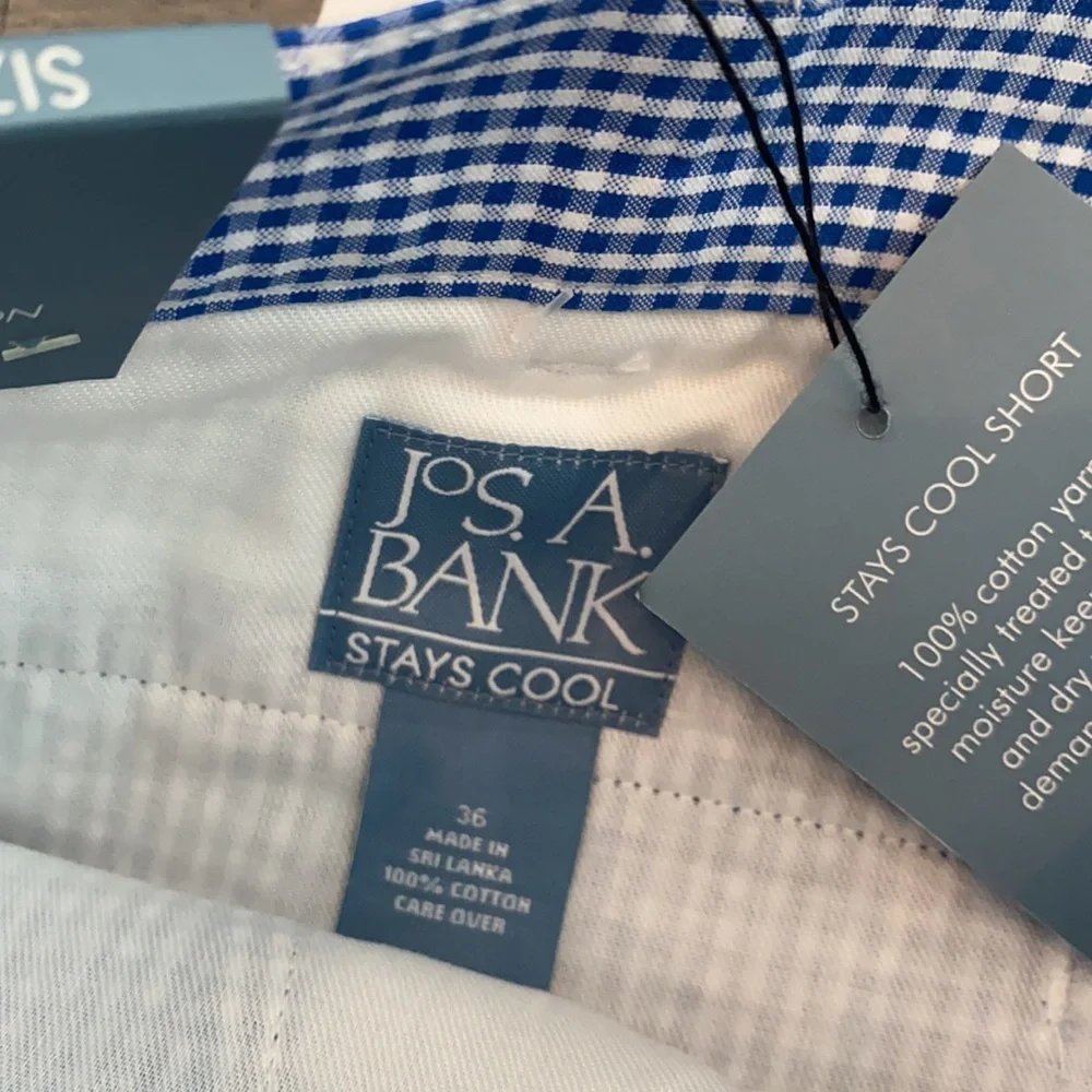 Jos. A.‎ Bank Mens Stays Cool Gingham Shorts Size 36 Reg